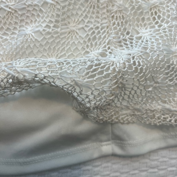 Rosegold Petite White Net Lace Overlay Dress - Picture 12 of 16